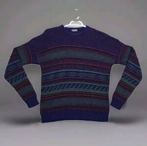Vintage St Albans Knit Sweater Large Made In USA Grunge Grandpa Style 90s 80s